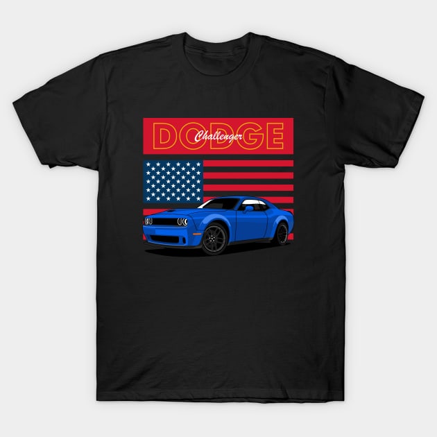 challenger rt Muscle Cars T-Shirt by masjestudio